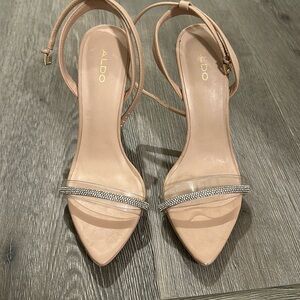 Nude Aldo Heel with Rinestones